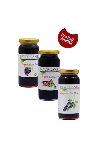 Organik Keçiboynuzu & Dut & Üzüm Özü 3'lü 315 Ml Pestisit Analizli
