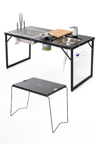 Temoutdoor Smart Table Xl Akıllı Kamp Masası - Standart Donanım Siyah