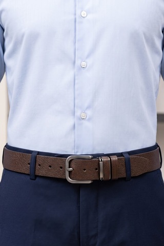Firuze Tekstil Ltd Şti Hakiki Deri Erkek Spor Kemer - Kot Ve Jeans Pantolon Uyumlu 4 Cm Acı Kahverengi
