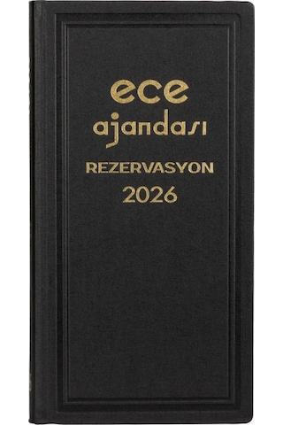 Ece Ajandası Avrasya Rezervasyon 2026 - Tarihli Randevu Takip Rezervasyon Ajandası 17x33 Siyah