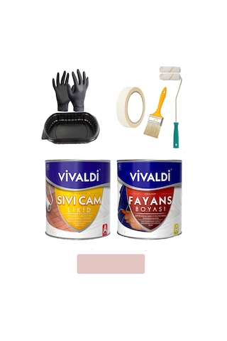 Fayans Boyası Sıvı Cam Ve Uygulama Seti Tezgah,mermer,banyo,mutfak Boyama Seti Bebekpembe 1 Lt 1 L