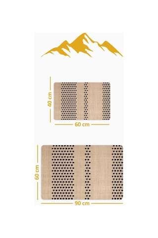 Yıkanabilir Kaymaz Tabanlı Modern Desenli 2'li Banyo Paspas Takımı Bps0040 Renkli