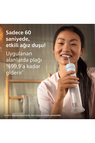 Kompakt Ağız Duşu, 3 Modlu, 200ml Su Hazneli, Usb Şarjlı, 360 Başlık, Titreşim Ve Hassas Temizlik, Hx3333/24
