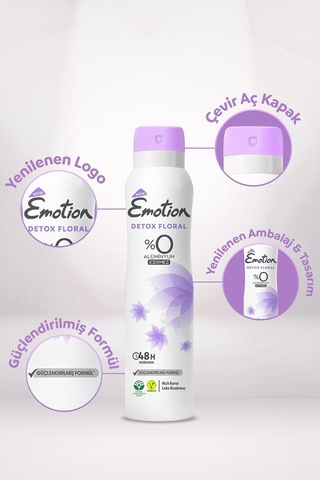 Detox Floral Kadın Alüminyumsuz Vegan Deodorant, 4x150 Ml, Hızlı Kurur, Leke Bırakmaz