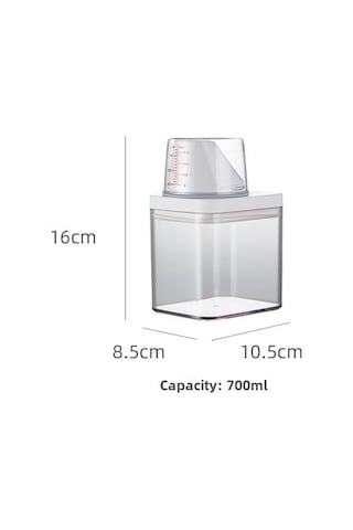 Yifomall Plastik Şeffaf Nem Koruyucu Çamaşır Deterjanı Saklama Kabı, Ölçü Kasesiyle Kapalı Depo Kutusu 700ml Küçük Boy, 72 Adet/kutu Diğer