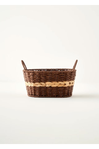 Bella Maison Neroa Kulplu Sepet Naturel 29x24x20 Cm Naturel