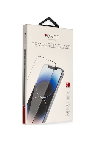Yesido İphone Uyumlu 15 Pro Max Premium 5d Temperli Cam Ekran Koruyucu