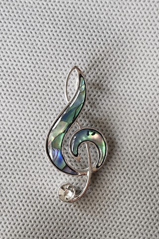 Abalon Shell Sol Anahtarı Sedef Broş Br10-1 Çok Renkli