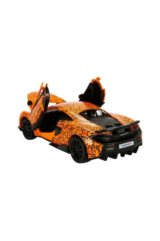 1:32 Sesli Ve Işıklı Rmz Hobby Keith Haring Serisi Die Cast Çek Bırak Model Araba - Turuncu Mclaren