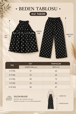 Lilymoon Kolsuz Halter Puantiyeli Kız Çocuk Takım Kahverengi