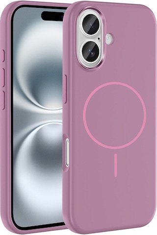 Apple Uyumlu iPhone 16 Kılıf M-safe Şarj Özellikli Metal Kamera Çerçeveli Zore Edi Silikon Kapak Mor
