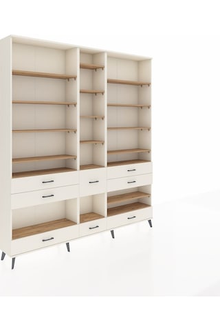 Arges Dolap 19 Raflı 8 Çekmeceli 220x30x243 Aytaşı-çam/aytaşı Atlas Çam/aytası