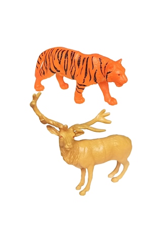 Dörtlü Vahşi Hayvanlar Seti Kaplan Boğa Geyik ve Deve Figür Set