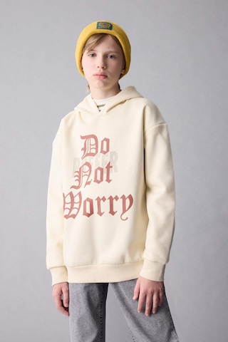 Defacto Erkek Çocuk Oversize Geniş Kalıp Kapüşonlu Yazı Baskılı Kalın Sweatshirt D1908A824WNBG759