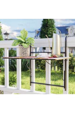 Bino Katlanır Askılı Mutfak Balkon Veranda Masası Çok Renkli