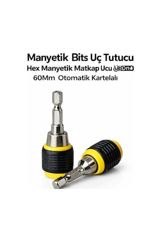 Manyetik Bits Uç Tutucu Hex Manyetik Matkap Ucu Adaptörü 60mm Otomatik Kartelalı
