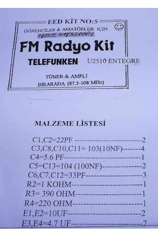 Fm Radyo Devresi Fujıa Marka Monteli