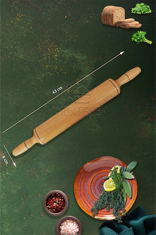 Zümrüt Serisi Ahşap Hamur Açma Oklavası Merdane Börek Seti 6 Lı