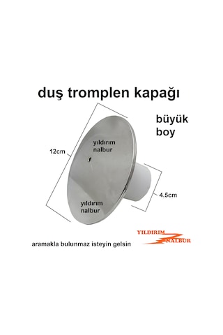 LÜKS DUŞ TEKNESİ SİFONU KAPAK BÜYÜK KAFA DUBLE BOY LÜKS KROM PLAS