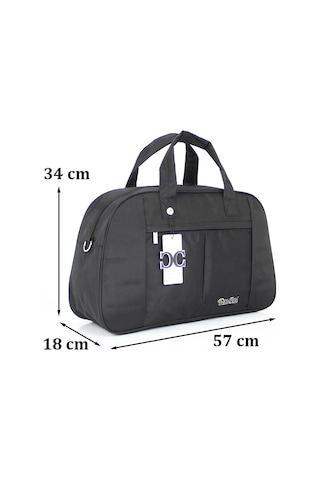 Case Club Büyük Boy Seyahat Ve Spor Çantası Omuz Askılı Siyah