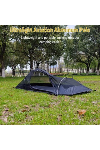 Yifomall Tek Kişilik Ultra Hafif Alüminyum Direkli 4 Mevsim Su Geçirmez Moskit Önleyici Doğa Kamp Tente Özel Zemin Bezi Çok Renkli