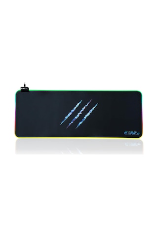 Claw's Raptor 80x30cm Mikrofiber Yüzey/kaydırmaz Kauçuk Zemin 360 Rgb Dikişli Xl Mousepad - Siyah