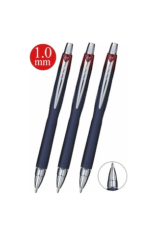 Kırmızı Jel Uçlu Pilot Kalem 3 Adet Uniball Jetstream Sxn-210 1.0 Mm Basmalı Pilot Kalem Roller Uçlu Likit Mürekkepli