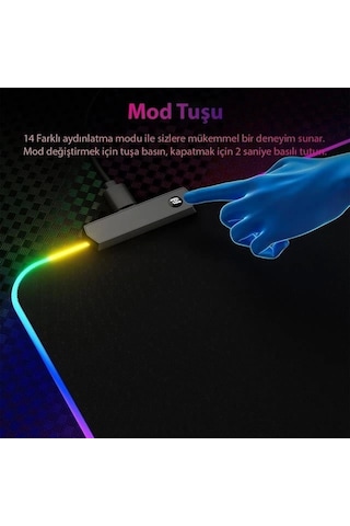Powermaster Pm-25114 Xl Rgb Gaming Mouse Pad 14 Modlu Diğer