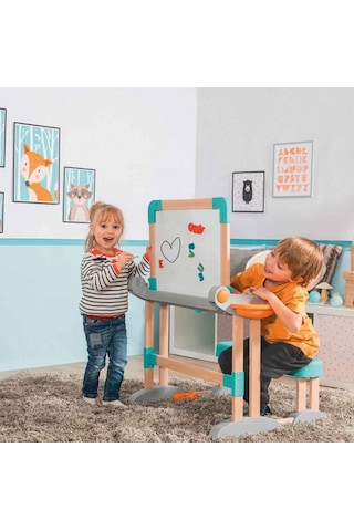 Space Yazı Tahtalı Çocuk Çalışma Masası Smoby - Mıknatıslı Gri
