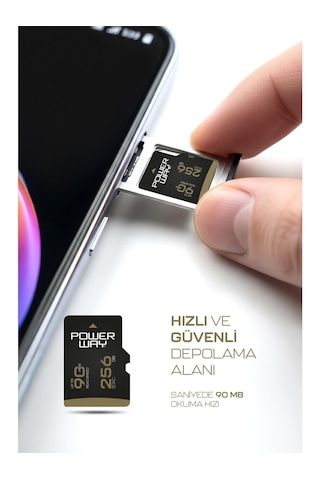 Powerway Premium 256 Gb Sdxc Uhs Class 4k Ultra Hızlı Hafıza Kartı + Adaptör