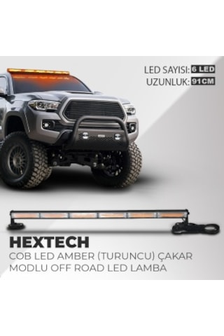Hextech 60w Turuncu 91cm 17 Farklı Yanış Modlu 6 Cob Led Off Road
