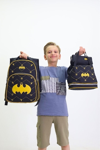 Batman Temalı Erkek Çocuk 3 Lü Okul Çanta Seti Süper Kahraman Sırt Çantası Beslenme Çantası Kalemlik Siyah