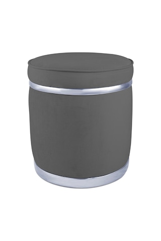 Zerafet Silver Kaplama Luxery Puf- Gri Babyface Kumaş Pofuduk Oturma Pufu&makyaj Pufu&bench