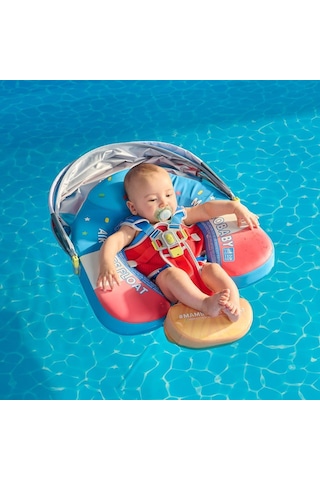 Mambobaby Yüzme Simidi - Stars&stripes, Emniyetli, Gölgelikli Ve Ayak Destekli