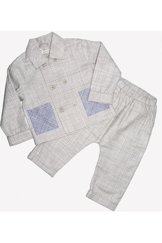 Ozmoz Ozmoz Erkek Bebek Baharlık Klasik Pantolon Ceket Takım Kahverengi