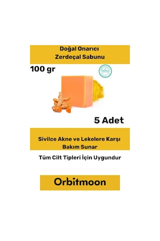 Özel Üretim Doğal El Yüz Saç Vücut Güzel Koku Leke Karşıtı Orijinal Zerdeçal Ekstraktı Sabunu 5 Adet