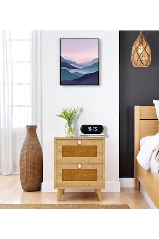 Floradesign Bali Bohem Jüt 2 Çekmeceli Komodin Meşe