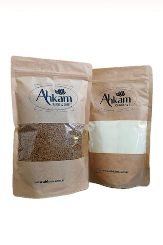 Ahkam Coffee Gold Granül Kahve 1 Adet 200 Gr'lık / Süt Tozu 1 Adet 400 Gr'lık Çözünebilir