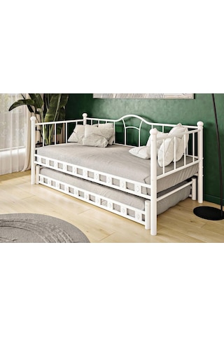 Reyo Kamelya Yavrulu Daybed Sedir Karyola Beyaz 90x190