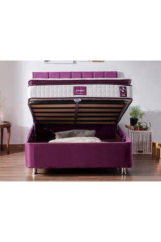 Nironyatak Niron Purple Baza Ve Başlık Seti 120X200 Cm Tek Kişilik Sandıklı