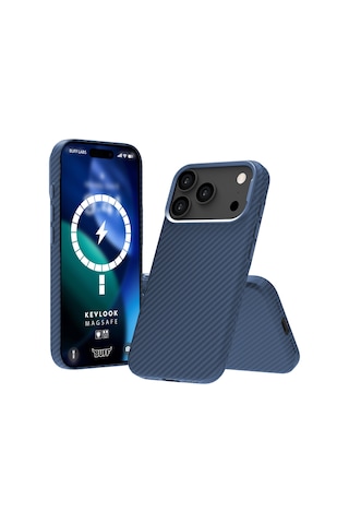 Buff Apple Uyumlu iPhone 17 Pro Max Magsafe Kevlook Kılıf Mavi