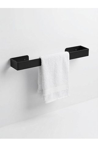 40 Cm Yapışkanlı Havlu Askısı Metal Havluluk Delmeden Montaj Banyo Havlu Askılığı Mutfak Havlu Tutucu Lavabo Yanı Havlu Askısı Siyah Duvar Havluluk Siyah Diğer