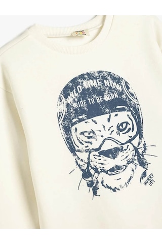 Koton Erkek Çocuk Sweatshirt Ekru 5wkb10070tk 25ky59000154 Y5915 Ekru