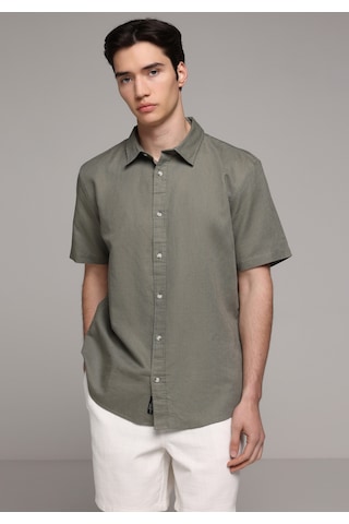 Colin's Colins Regular Fit Shirt Neck Düz Erkek Yeşil Uzun Kol Gömlek Cl1080097 Q1.v2 Kha Haki