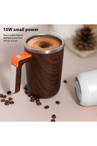 Novahub Kendinden Karıştırmalı Isıtmalı Bardak - 300ml Usb Şarjlı Beyaz Beyaz