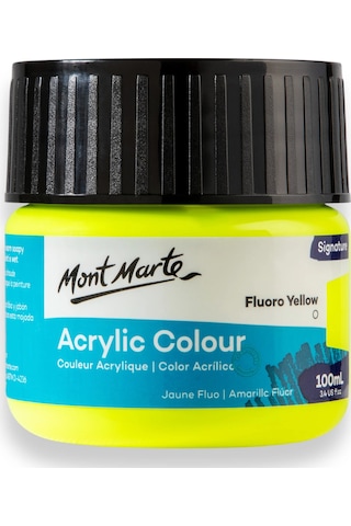 Akrilik Renkli Boya Signature 100ml - Fluoro Yellow Çok Renkli