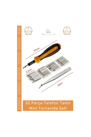 Tornavida Profesyonel Hassas Elektronik Onarım Seti 32 Parça Telefon Tamir Mini Tornavida Seti