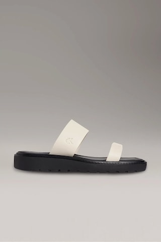 Calvin Klein Jeans Halat Detaylı Yumuşak Deri Monogramlı Kadın Sandalet Yw0yw01864-0hg Kahverengi