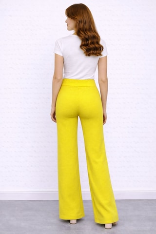 Neden Tekstil Beli Lastikli Bol Paça Polyester Pantolon - Sarı