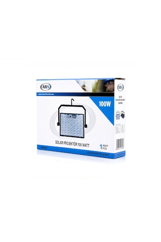 100w Güneş Enerjili Led Işık Solar Projektör - Fener Kamp - Dış Mekan 3 Farklı Led Işık 348960 Lmb